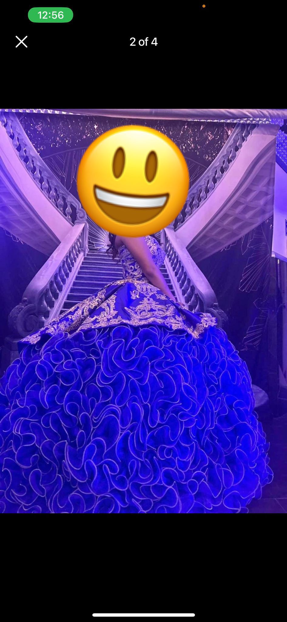 Quinceanera Dress Royal blue And gold