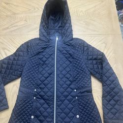 Womens "Laundry by Design" Lightweight Hooded Quilted Coat Size Large