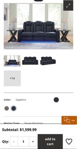 Brand New Fyne-Dyme Dual Power Reclining Sofa