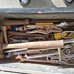 TOOLS -- WRENCHES, HAMMER, SOCKETS 