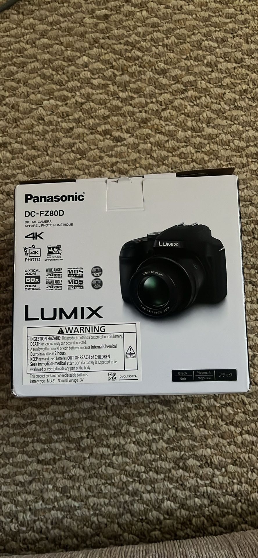Panasonic Lumix DC-FZ80D Point And Shoot Digital Camera 4K Videos/Pictures 
