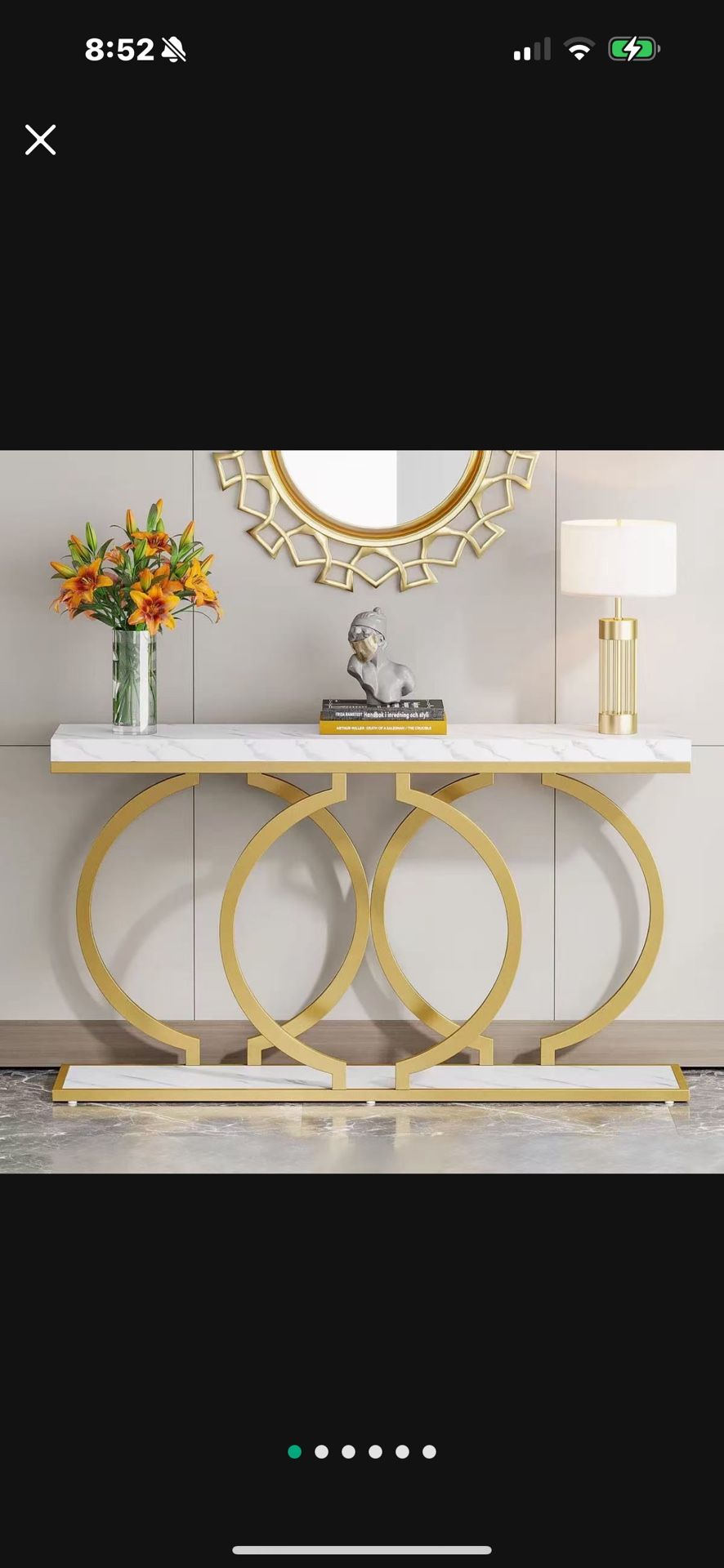 ❤️55 inch Faux Marble Gold Console Table Modern Entryway Table Narrow $100