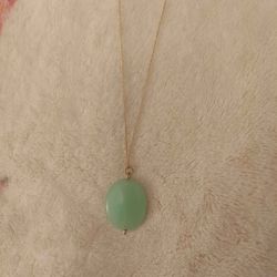 Long Jade Green Layered Necklace
