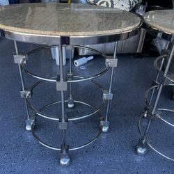 🌟 **Elegant Marble-Top Side Tables (Set of 2)** 🌟