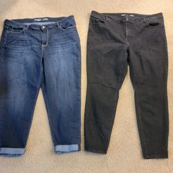 Mixed Lot Of Women's Skinny Jeans - Size 22 - 2 Pairs -  Various Brands