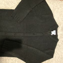 Knit Sweater Buttons Size L New Black Women