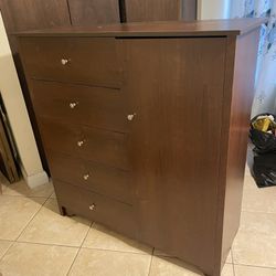 Cabinet With Shelving And 5 Drawers
