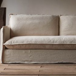 Brand New 84" Slipcover Sofa Feather Down Filled upholstered in 