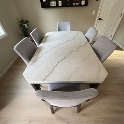 Real marble dining table