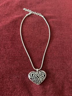 Brighton Silver-Tone Heart Filigree Necklace