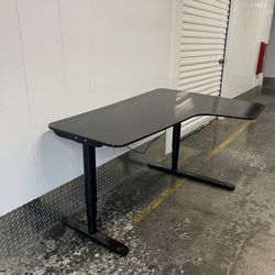 IKEA Bekant Right Side L-Shaped Electrical Electric Standing Desk - Custom Painted Dark Black
