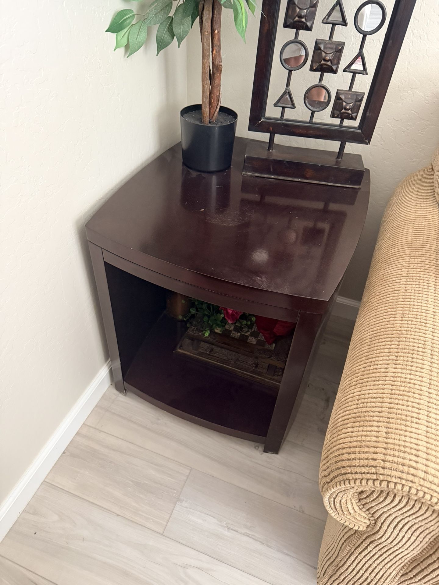 Coffee Color Rectangular End Table