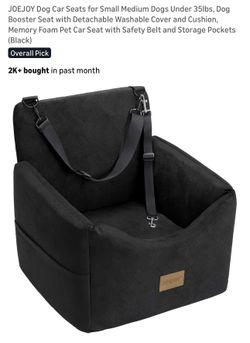 JOEJOY Dog Car Seat Booster Bed for Small Medium Pets Black Portable Travel Seat