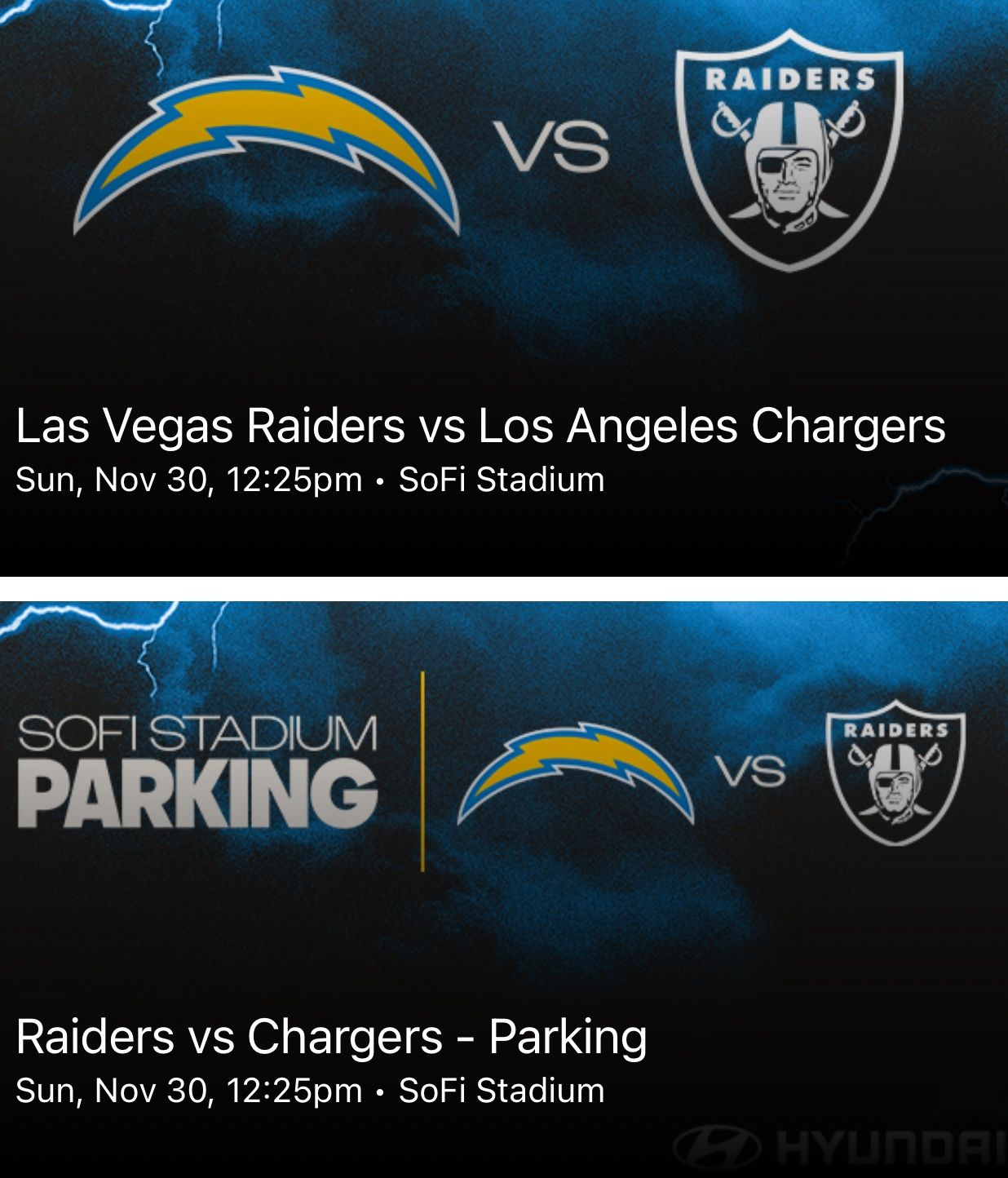 Raiders vs Chargers - 11/30/25