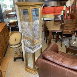 Glass Vintage Small Curio Cabinet 