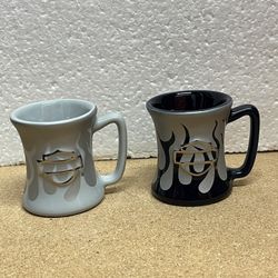 2- Harley Davidson Black & Silver Flame Coffee Tea Mug Cup - Official Licensed