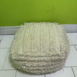 Berber Wool Ottoman Moroccan Pouf - Earthy Tones