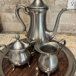WEB Pewter Coffee Set