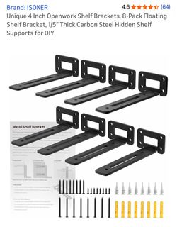 4” Floating Shelf Brackets (8 Pack)