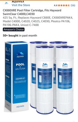 Pool Filter 7"×3"×25 1/2" 4-PACK