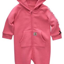 Carhartt Fleece Zip-Front Hooded Long-Sleeve Coveralls for Babies