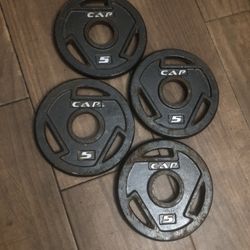 Four Olympic 5lb Plates 