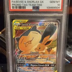 Eevee & Snorlax Tag Team SM169 PSA 10