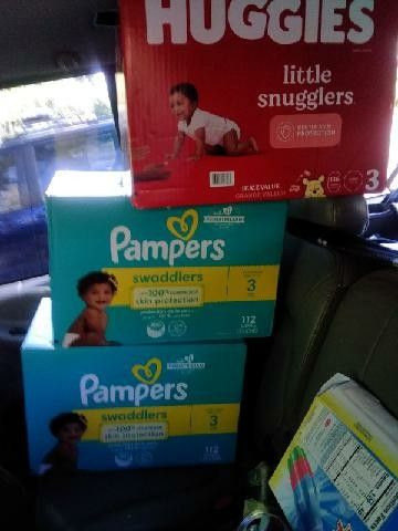Size 3 Diapers. Huggies & Pampers