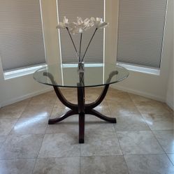 48” Restoration hardware Glass Table