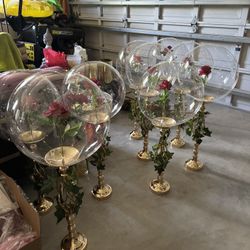 Balloon Centerpiece- Beauty & The Beast Rose Themed 