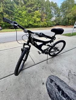 Black Full Suspension Mountain Bike