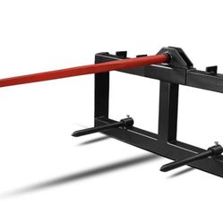 Tractor Hay Spear & Skid Steer Loader 3000lbs Quick Attach for Bobcat Tractors with 2pcs 17" Stabili