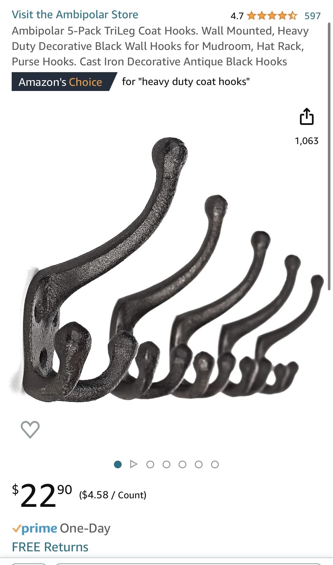 Heavy Duty Coat Hooks