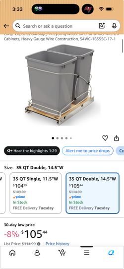 Double Pull-Out Under Cabinet Waste Bins