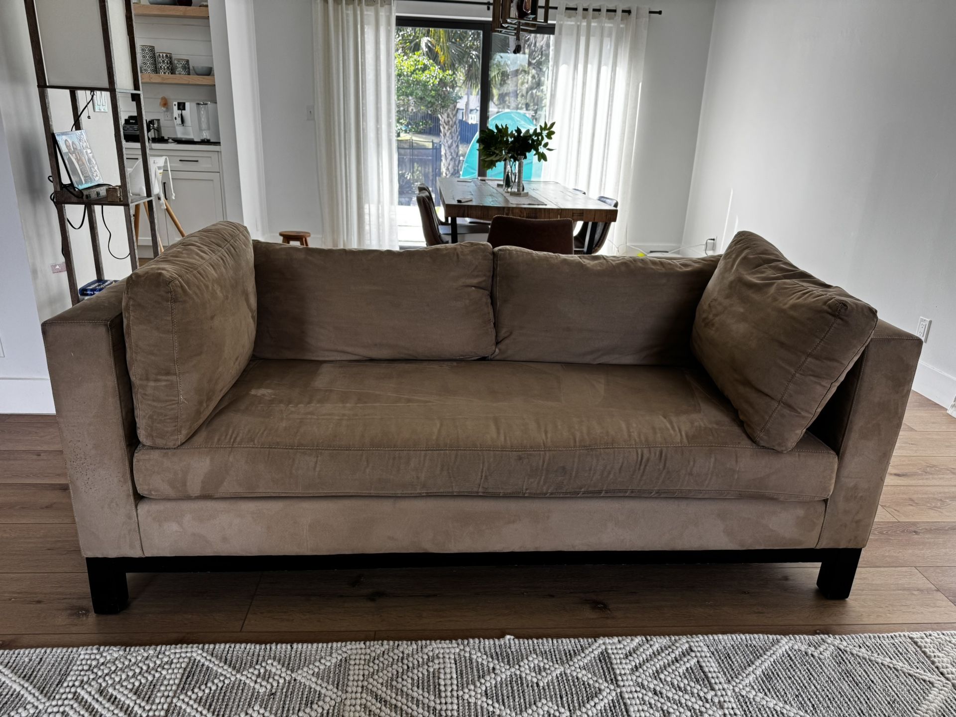 Beautiful Crate and Barrel Couch - Brown