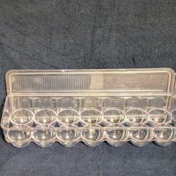 Egg Storage Crate Container With Lid  Refrigerator Kitchen Holds 14 Eggs