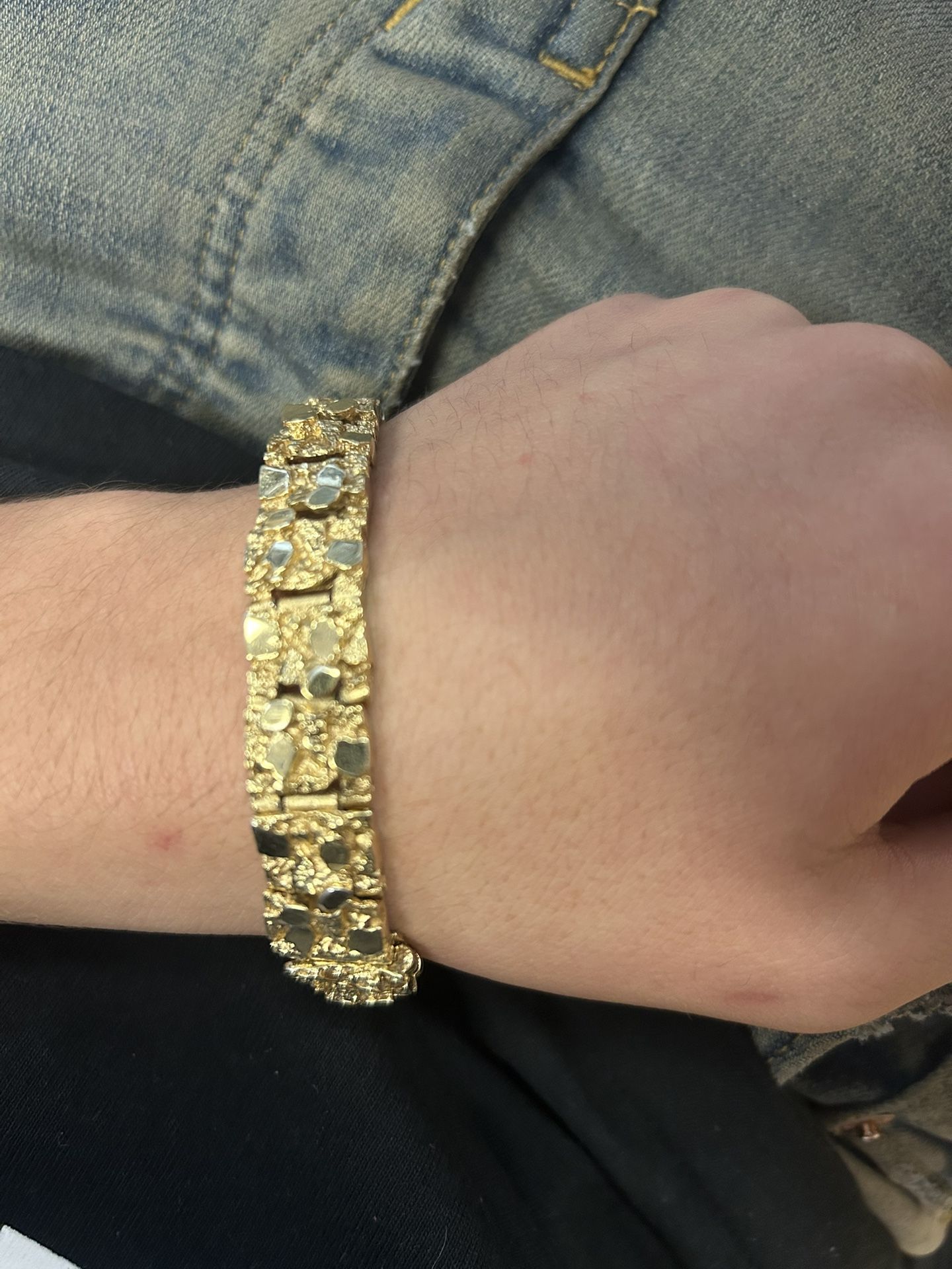 Gold Nugget Braclet Plated Gold