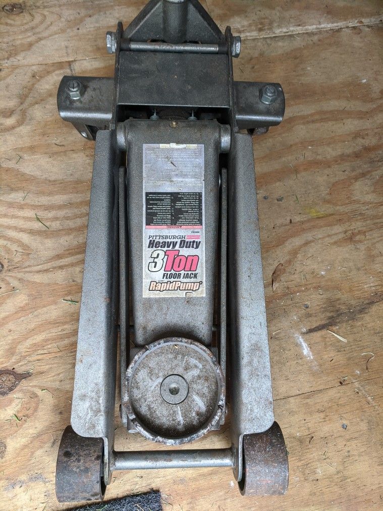 Pittsburgh Automotive 3 Ton Heavy Duty Ultra Low Profile Steel Floor Jack with Rapid Pump Quick Lift