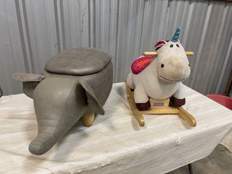 Unicorn Rocker & Elephant Ottoman (Kids)