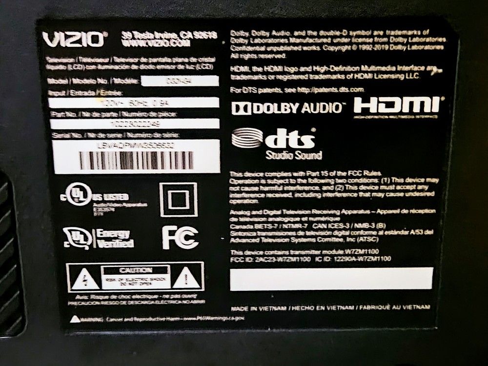 Vizio 32in Smart LED TV D Series