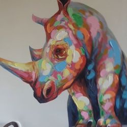 Rinocerous Finger Painted