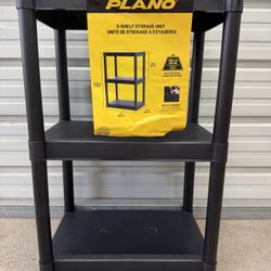 Plano 3-Shelf Standard Duty Plastic Storage Shelves, 43" x 21" x 14", 150lb Capacity