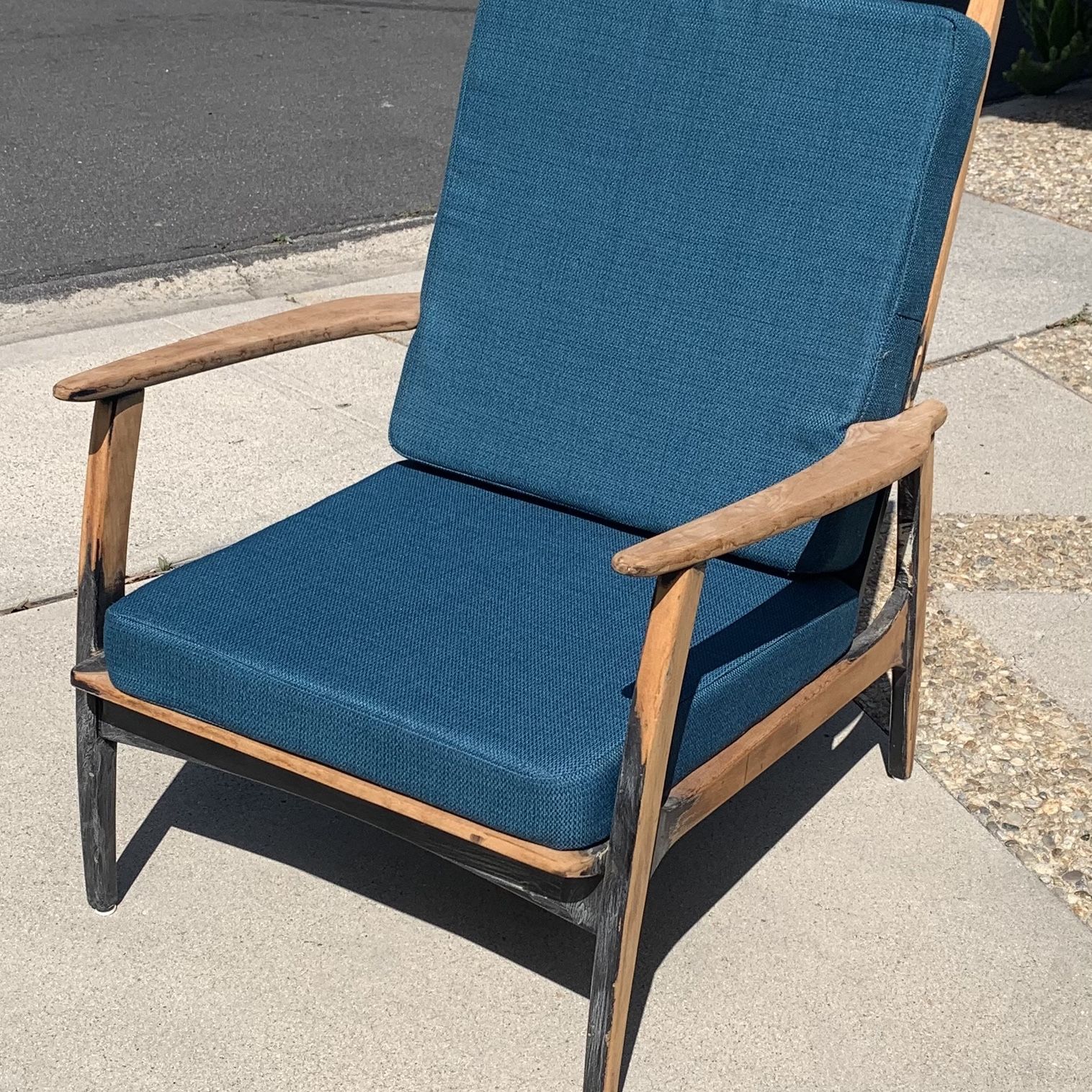 MCM Vintage Wood Chair New Upholstery Living Room