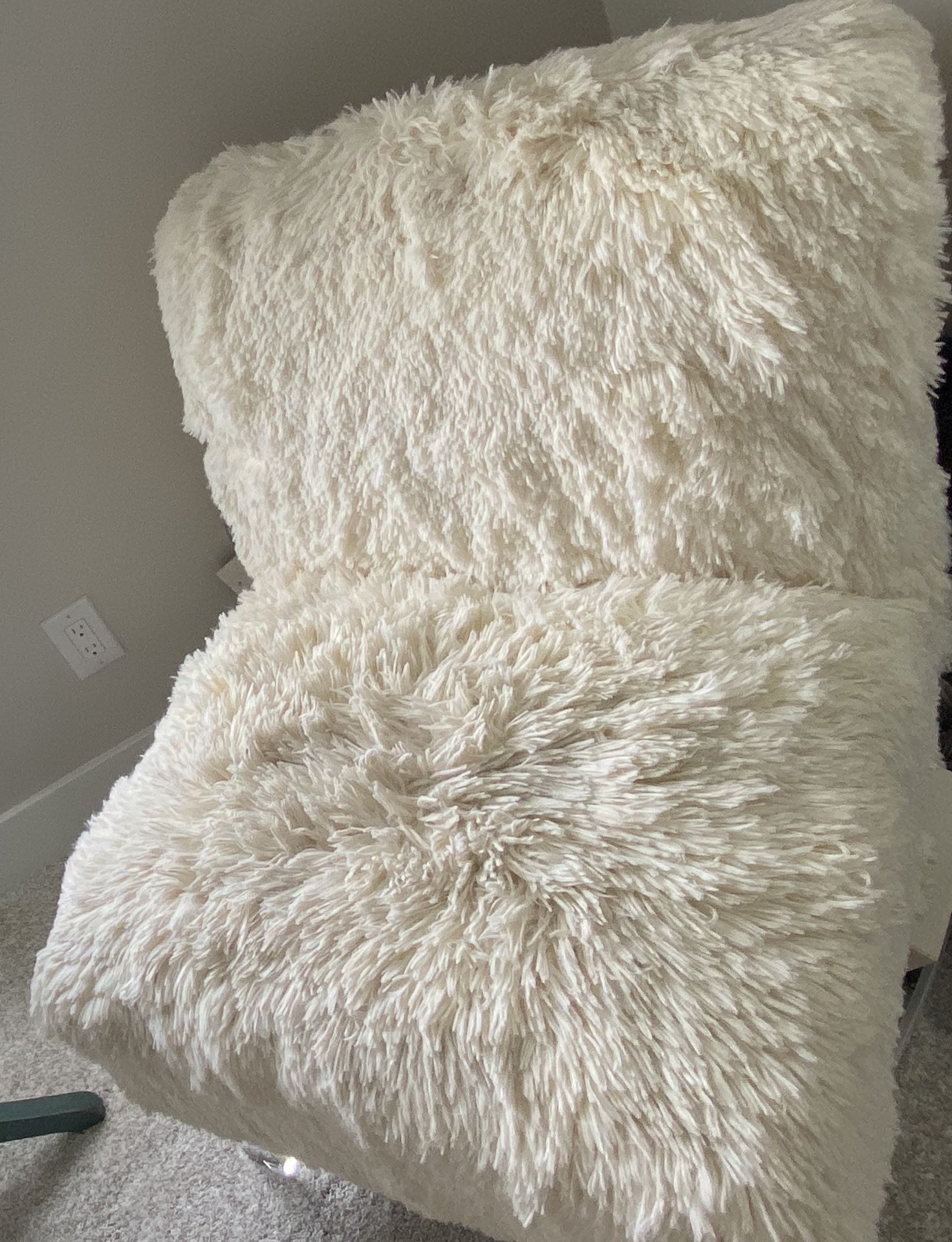 Fuzzy Accent Chair With Clear Legs