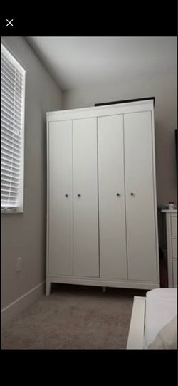 IKEA drawer and wardrobe set  IKEA 2 night stand set and Bed frame with mattress, white medium firm, King