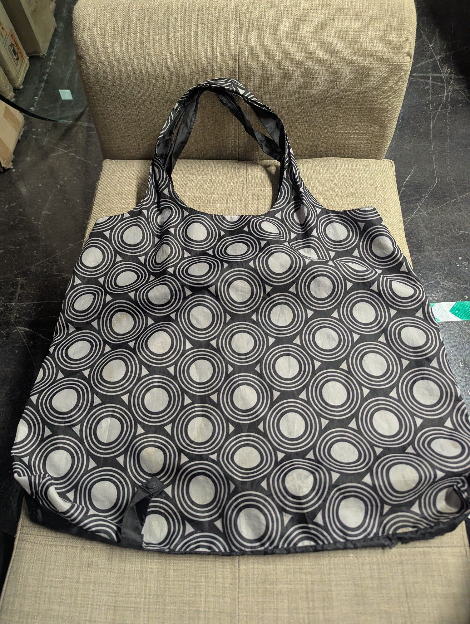Envirosax Reusable Shopping Tote - Black & White Circular Design