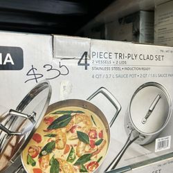 Tramontina Stainless Steel Pots with Lids 