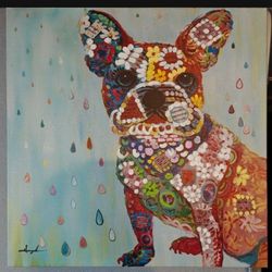 Frenchie Painting Textured 