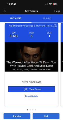 The Weeknd Concert Ticket VIP
