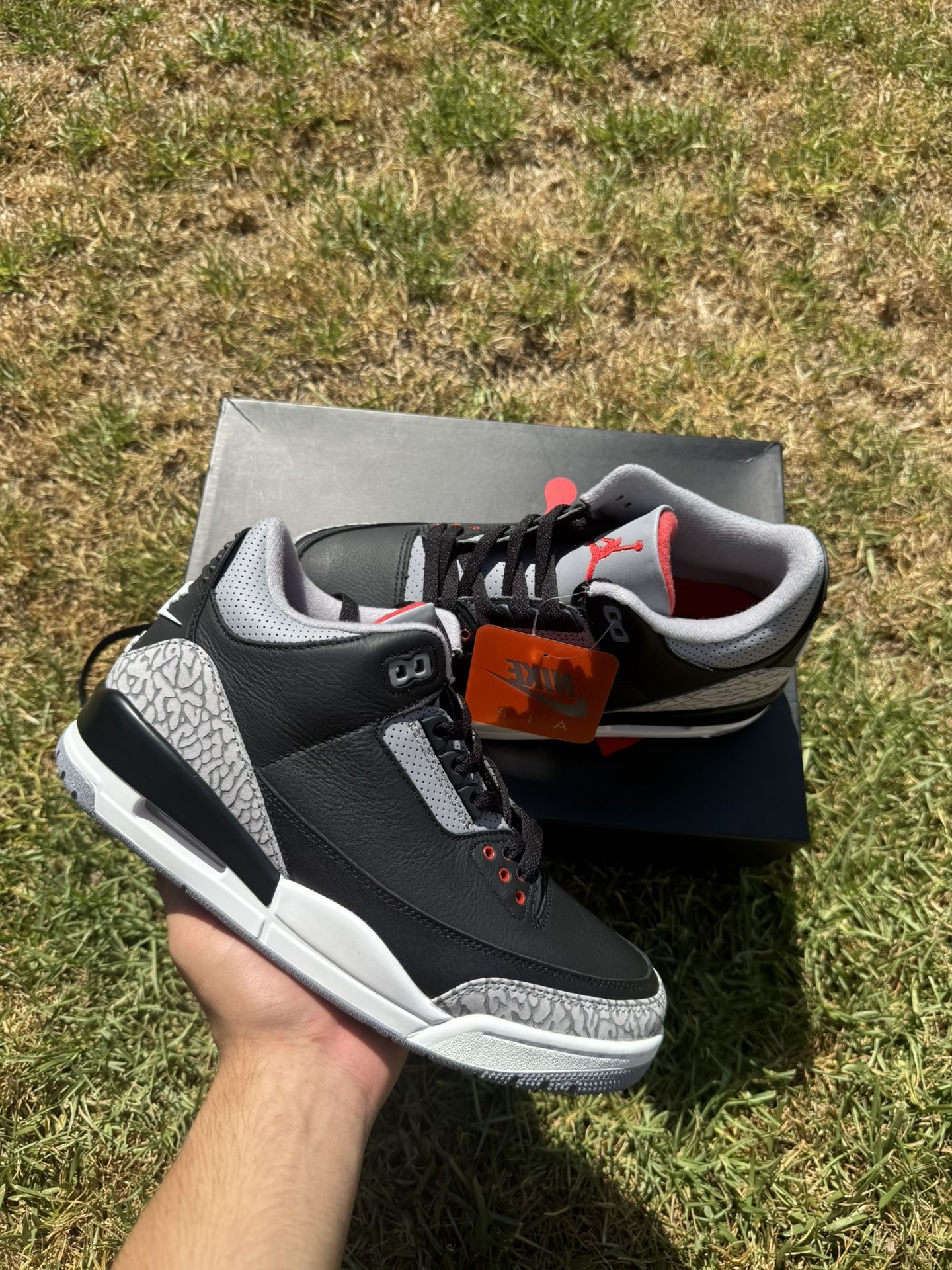 Jordan 3 Black cement size 8 men